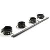Tighten Black Expandable Pilates Spreader Bar Set with 4 Lichi Black Adjustable Straps Kit Sports Aid Training Yoga Fitness Gear with Fur Flocking Storage Bag view 2