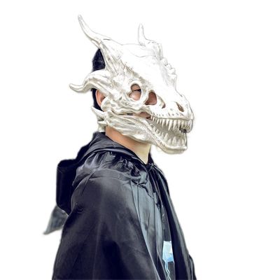 RRANYF Dino Movable Dragon Mask-Tyrannosaurus Rex Creepy Halloween Mask, Latex Creepy Cosplay Mask Costume Party Birthday Halloween