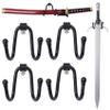 LEVOSHUA 4 Pack Small Adjustable Sword Wall Mount Display Rack Stand Holder Hook Hanger for Sword, Dagger, Axe, Keyblade Vertical or Horizontal Display view 1