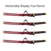 LEVOSHUA 4 Pack Small Adjustable Sword Wall Mount Display Rack Stand Holder Hook Hanger for Sword, Dagger, Axe, Keyblade Vertical or Horizontal Display view 2