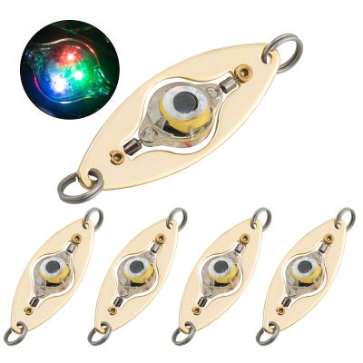 Dr.Fish 5 Pack LED Fishing Spoon Flasher Deep Drop Lights LED Lures Underwater Flasher Diamond Lights Trolling Lures Halibut Rig Ice Fishing