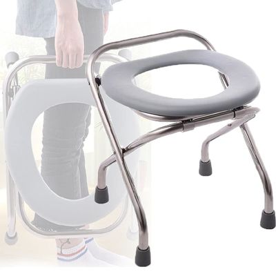 WZFANJIJ Portable Camping Toilet, Camping ToiletTravel Toilet Collapsible & Flat Folding Toilet Chair Toilet Seat for Adults, Commode Chair, Steam Seat Lightweight, Hiking