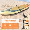 Goplus Inflatable Stand up Paddle Board, 6" Thick Surfboard with Premium SUP Accessories, Adjustable Aluminum Paddle, Leash, Carry Bag, Hand Pump, Removable Fin (Beige, 10.5 FT) view 2