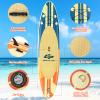 Goplus Inflatable Stand up Paddle Board, 6" Thick Surfboard with Premium SUP Accessories, Adjustable Aluminum Paddle, Leash, Carry Bag, Hand Pump, Removable Fin (Beige, 10.5 FT) view 4