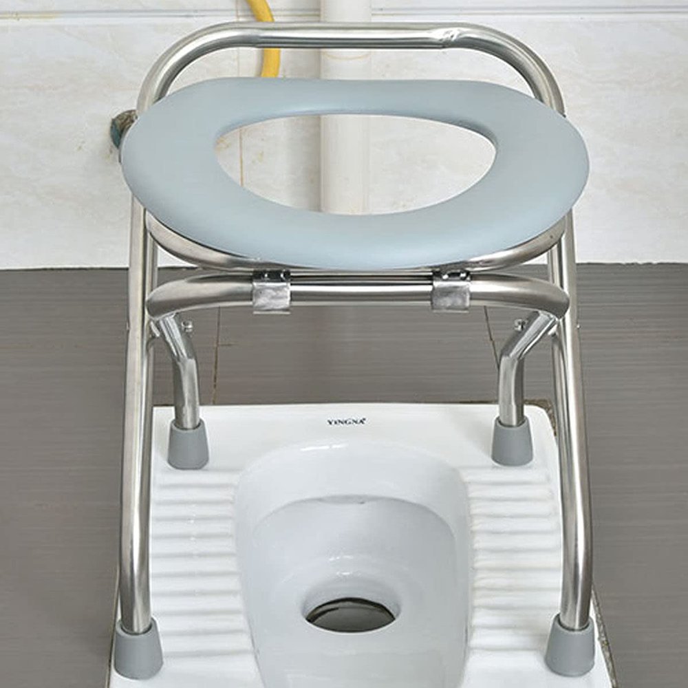 Portable Toilet For Camping, Stainless Steel Folding Commode Portable Toilet Seat ,Toilet Bags And Plastic RingCamp Toilet Seat Perfect For Camping, Traveling, Hiking, Fishing, Outdoor Living