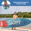 Goplus Inflatable Stand up Paddle Board, 6" Thick Surfboard with Premium SUP Accessories, Adjustable Aluminum Paddle, Leash, Carry Bag, Hand Pump, Removable Fin (Green, 11 FT) view 3