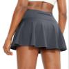 SANTINY Pleated Tennis Skirt for Women with 4 Pockets Women's High Waisted Athletic Golf Skorts Skirts for Running Casual (Dark Grey_S) view 1