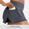 SANTINY Pleated Tennis Skirt for Women with 4 Pockets Women's High Waisted Athletic Golf Skorts Skirts for Running Casual (Dark Grey_S) view 3