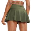SANTINY Pleated Tennis Skirt for Women with 4 Pockets Women's High Waisted Athletic Golf Skorts Skirts for Running Casual (Army Green_XL) view 1