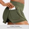 SANTINY Pleated Tennis Skirt for Women with 4 Pockets Women's High Waisted Athletic Golf Skorts Skirts for Running Casual (Army Green_XL) view 3