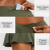 SANTINY Pleated Tennis Skirt for Women with 4 Pockets Women's High Waisted Athletic Golf Skorts Skirts for Running Casual (Army Green_XL) view 4