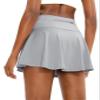 SANTINY Pleated Tennis Skirt for Women with 4 Pockets Women's High Waisted Athletic Golf Skorts Skirts for Running Casual (Grey_XS) view 1