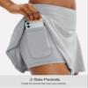 SANTINY Pleated Tennis Skirt for Women with 4 Pockets Women's High Waisted Athletic Golf Skorts Skirts for Running Casual (Grey_XS) view 4