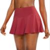 SANTINY Pleated Tennis Skirt for Women with 4 Pockets Women's High Waisted Athletic Golf Skorts Skirts for Running Casual (Red_XS) view 2