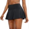 SANTINY Pleated Tennis Skirt for Women with 4 Pockets Women's High Waisted Athletic Golf Skorts Skirts for Running Casual (Black_S) view 2