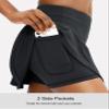 SANTINY Pleated Tennis Skirt for Women with 4 Pockets Women's High Waisted Athletic Golf Skorts Skirts for Running Casual (Black_S) view 3