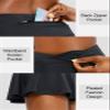SANTINY Pleated Tennis Skirt for Women with 4 Pockets Women's High Waisted Athletic Golf Skorts Skirts for Running Casual (Black_S) view 4
