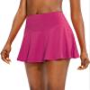 SANTINY Pleated Tennis Skirt for Women with 4 Pockets Women's High Waisted Athletic Golf Skorts Skirts for Running Casual (Deep Pink_XS) view 2