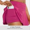SANTINY Pleated Tennis Skirt for Women with 4 Pockets Women's High Waisted Athletic Golf Skorts Skirts for Running Casual (Deep Pink_XS) view 3