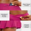 SANTINY Pleated Tennis Skirt for Women with 4 Pockets Women's High Waisted Athletic Golf Skorts Skirts for Running Casual (Deep Pink_XS) view 4