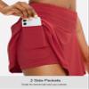 SANTINY Pleated Tennis Skirt for Women with 4 Pockets Women's High Waisted Athletic Golf Skorts Skirts for Running Casual (Red_M) view 3