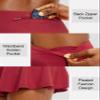 SANTINY Pleated Tennis Skirt for Women with 4 Pockets Women's High Waisted Athletic Golf Skorts Skirts for Running Casual (Red_M) view 4