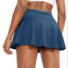 SANTINY Pleated Tennis Skirt for Women with 4 Pockets Women's High Waisted Athletic Golf Skorts Skirts for Running Casual (Dark Blue_XL) view 1