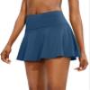 SANTINY Pleated Tennis Skirt for Women with 4 Pockets Women's High Waisted Athletic Golf Skorts Skirts for Running Casual (Dark Blue_XL) view 2