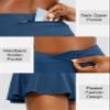 SANTINY Pleated Tennis Skirt for Women with 4 Pockets Women's High Waisted Athletic Golf Skorts Skirts for Running Casual (Dark Blue_XL) view 4