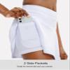 SANTINY Pleated Tennis Skirt for Women with 4 Pockets Women's High Waisted Athletic Golf Skorts Skirts for Running Casual (White_XXL) view 4