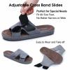 CORIFEI House Slippers for Men, Open Toe | Adjustable | Low Arch Support | Rubber Sole | Indoor Outdoor view 2