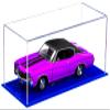 Better Display Cases Clear Acrylic 1:18 Model Car Display Case with Blue Base (V63/A116) view 1