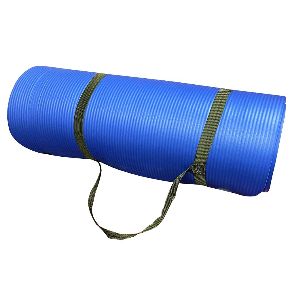 Premium 1/2-Inch Extra Thick Exercise Yoga Mat, Non-Slip Anti-Tear, Carry Strap, Indoor & Outdoor Fitness Mat, 71 Long 24 Wide