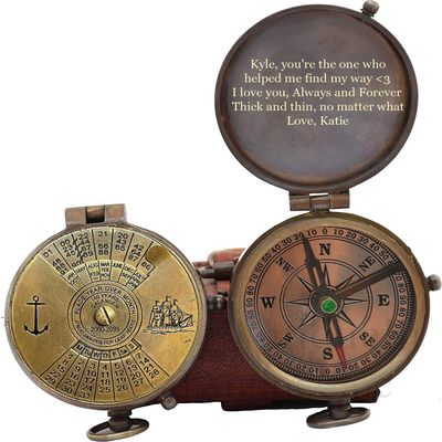 Engraved Vintage Compass- Sundial Pocket Compass to My My Dad/Gift for Son from Dad/Gift for Girl from Dad/Personalized Gift for to My Dad