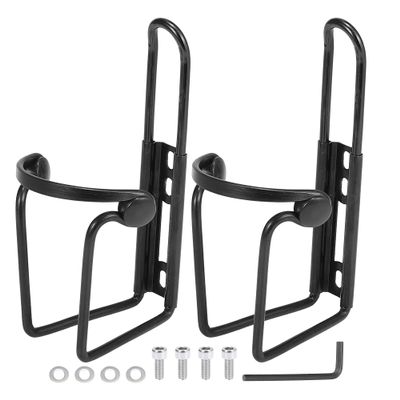 X AUTOHAUX 2pcs Universal Bicycle Water Coffee Drink Cup Bottle Holder Cages Carrier Rack Aluminum Alloy Black for Mountain Road Bike Motorcycle