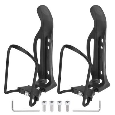 X AUTOHAUX 2pcs Adjustable Bicycle Water Coffee Drink Cup Bottle Holder Cages Carrier Rack Aluminum Alloy Black for Mountain Road Bike Motorcycle