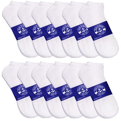12 Pairs of Cheap Lightweight Low Cut Ankle Socks for Men, Black and White Bulk Sock Deal (12 Pairs Mens White)