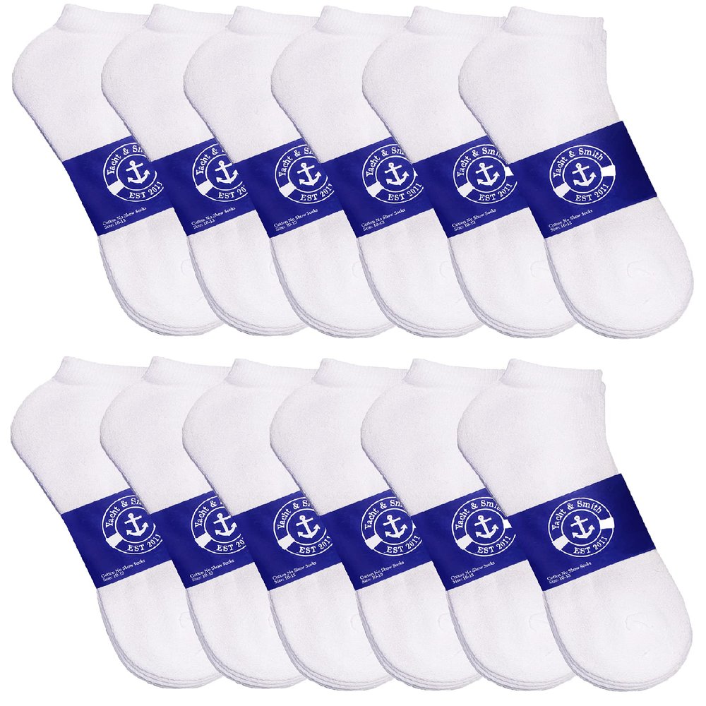 12 Pairs of Cheap Lightweight Low Cut Ankle Socks for Men, Black and White Bulk Sock Deal (12 Pairs Mens White)