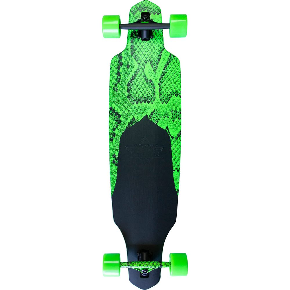 Dusters Channel Snakeskin Longboard Complete Skateboard - 38 Neon Green
