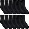 12 Pairs of Cheap Lightweight Ankle Socks for Women, Black and White Bulk Sock Deal (Black) view 1