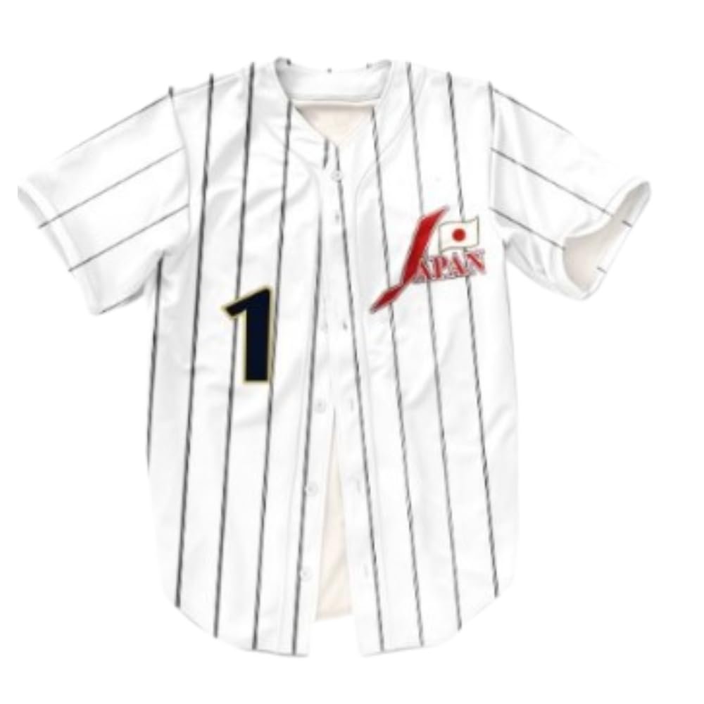 borizcustoms OHTANI Baseball Jersey Japan 16 Jerseys Outdoor Showtime Embroidery White (5XL)