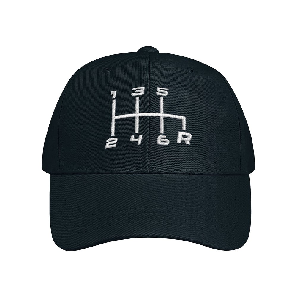 6 Speed Manual Transmission Shift Pattern Embroidered Classic Sandwich Cap,Cotton Made Adjustable Baseball Cap Dad Hats Sun Cap for Unisex