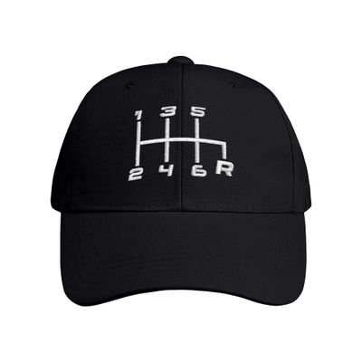 6 Speed Manual Transmission Shift Pattern Embroidered Classic Sandwich Cap,Cotton Made Adjustable Baseball Cap Dad Hats Sun Cap for Unisex