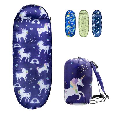 Kids Sleeping Bags for Girls  Unicorn Rainbow Star  Rioyalo YOLO 45 Camping Sleeping Bags for Kids with Carry Bag - Outdoor and Indoor (Unicorn-PL)