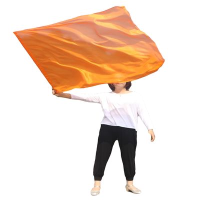 Winged Sirenny Porphetic Praise Dance Worship Flex Flags, 50" Rectangular Dance Ministry Streamer (Orange)