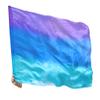 Winged Sirenny Porphetic Praise Dance Worship Flex Flags, 50" Rectangular Dance Ministry Streamer (long side turquoise-blue-purple) view 1