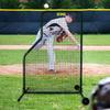 Reidy Sports Baseball L Screen Portable 7 ft H x 5 ft W #36 Nylon Double Net Body Protector Batting Cage Safety Screen for Line Drive Super Heavy Duty Steel Frame Construction view 3