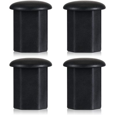4 Pieces Lacrosse Tape Saver Butt End Plastic Polygon Lacrosse End Caps Hockey Stick Supplies, Black