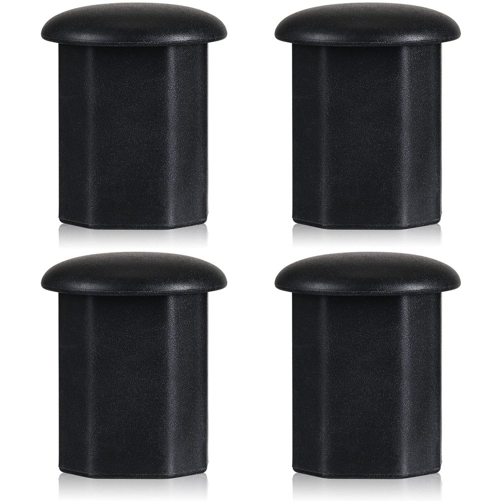 4 Pieces Lacrosse Tape Saver Butt End Plastic Polygon Lacrosse End Caps Hockey Stick Supplies, Black