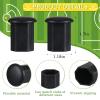 4 Pieces Lacrosse Tape Saver Butt End Plastic Polygon Lacrosse End Caps Hockey Stick Supplies, Black view 2